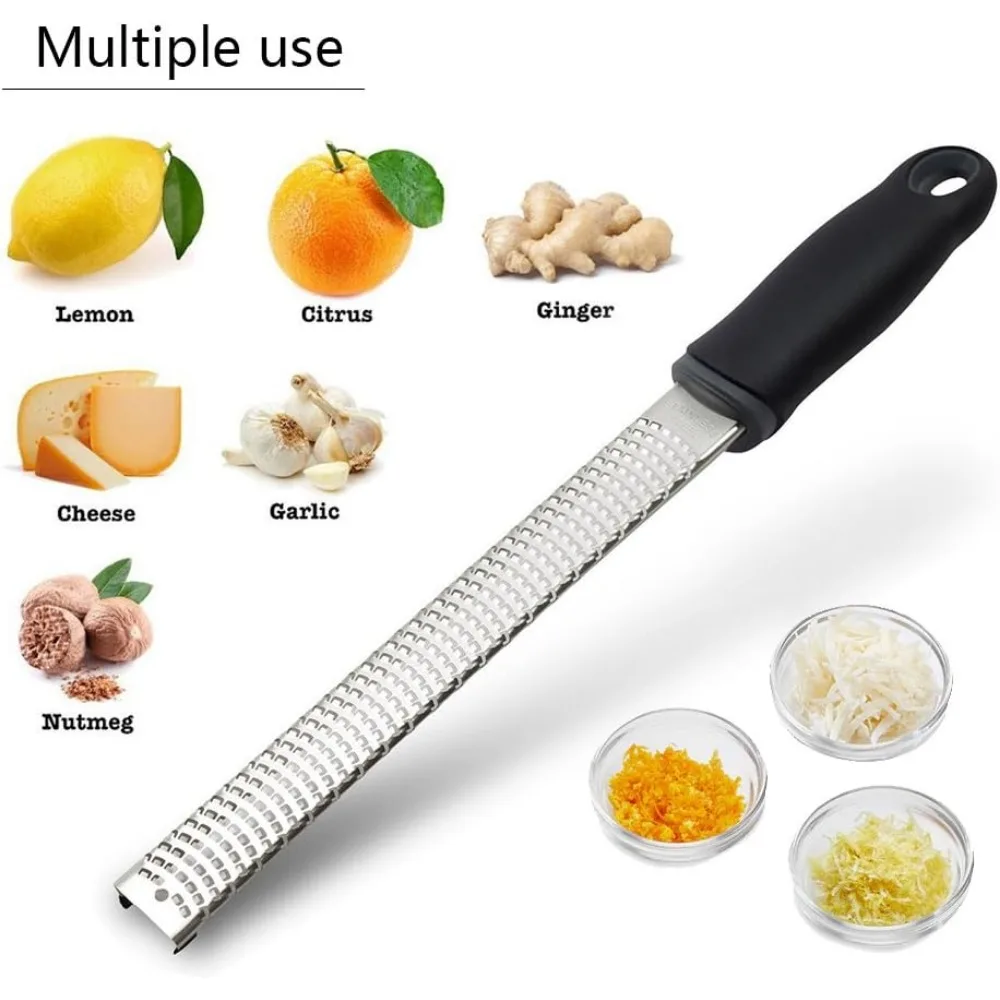 1pc Stainless Steel Multi Purpose Lemon Zester and Cheese Grater Effortless Ginger Shredding Vegetable Food Grating Kitchen Tool images - 6