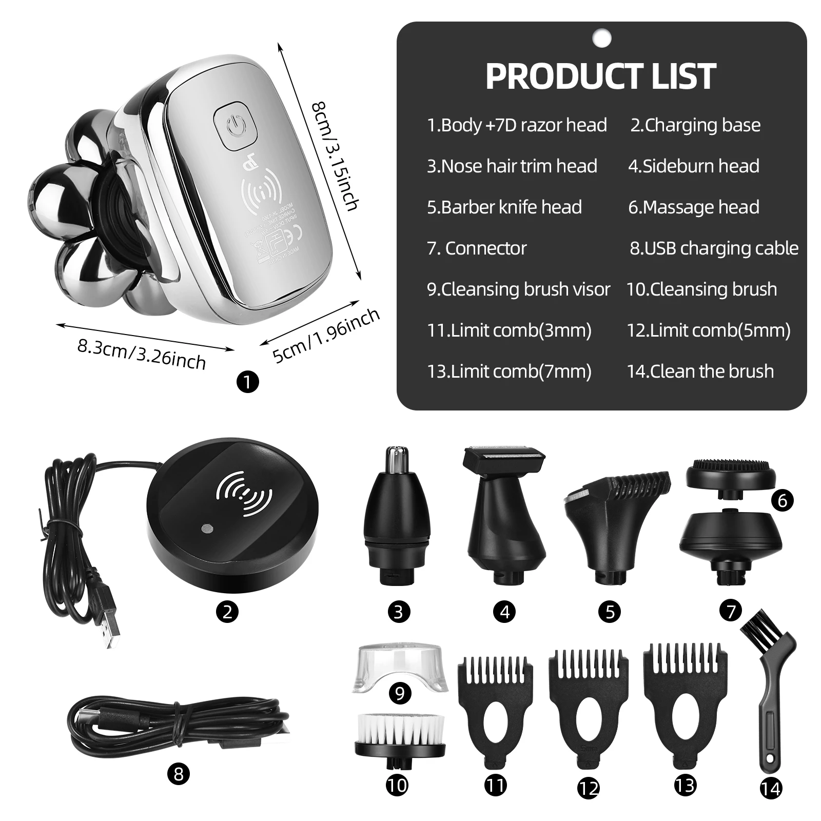ماكينة حلاقة لاسلكية قابلة لإعادة الشحن ، ماكينة حلاقة كهربائية ، ماكينة حلاقة للشعر ، ماكينة حلاقة للشعر ، محرك عالي السرعة ، أجهزة منزلية ، 6 في 1