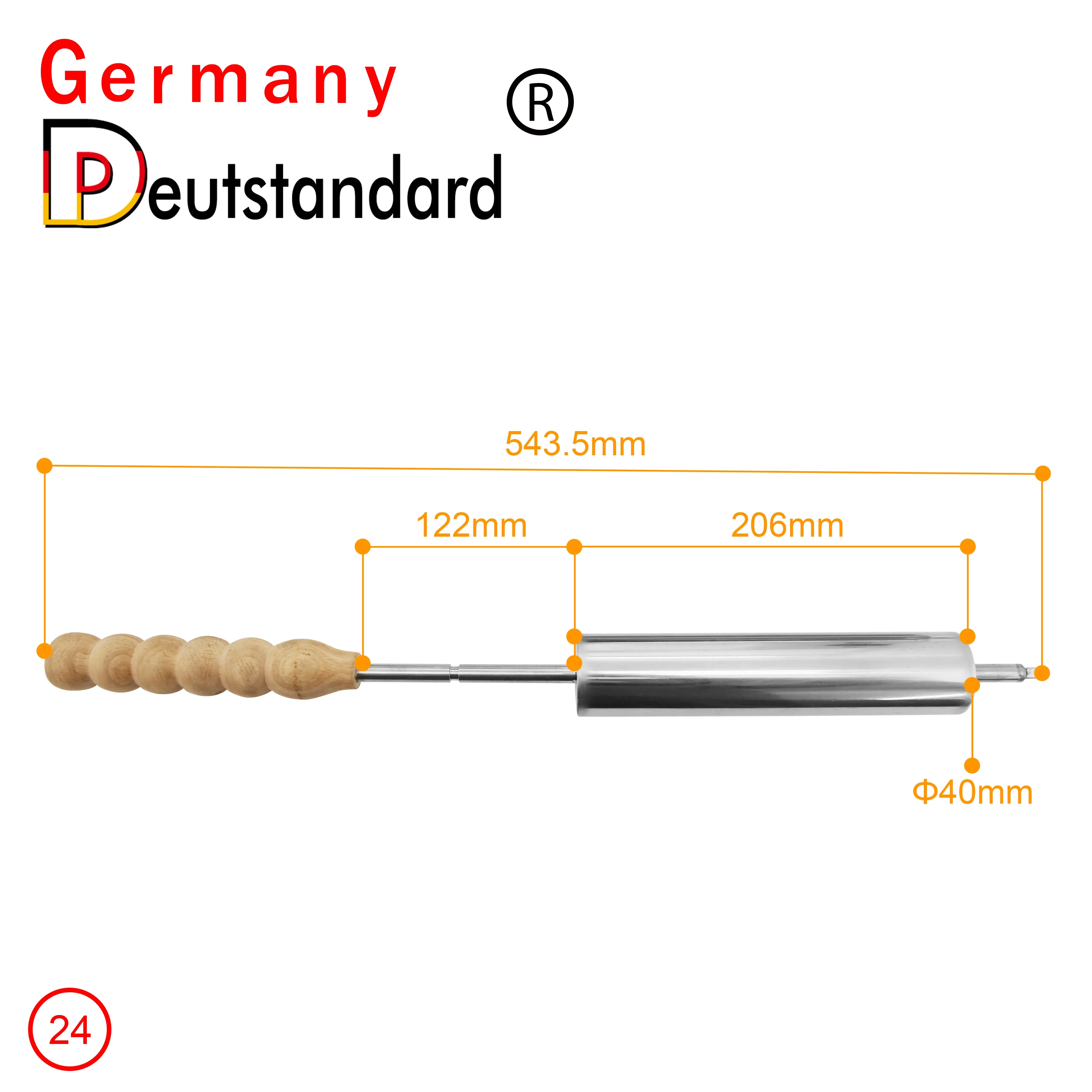 Deutstandard NP-24 Hungarian Chimney Cake Kurtos Kalacs Machine 201 Stainless Steel Chimney Cake Maker