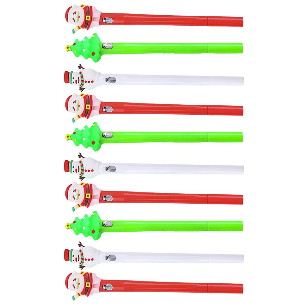 

10pcs Christmas Gel Cute Lighted Xmas Ink Ergonomic Portable Writing Tool For Students Gift Stationery Office Supplies