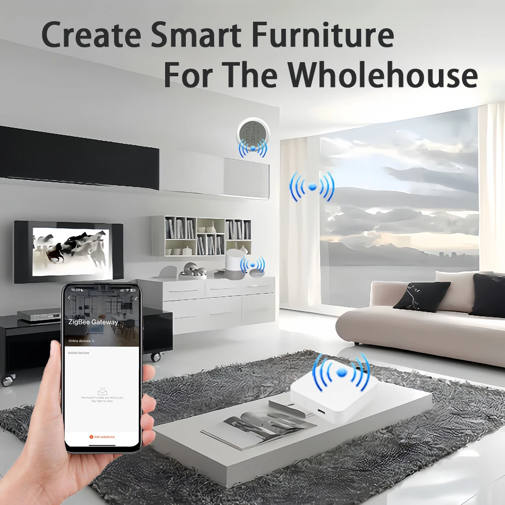 Tuya ZigBee 3.0 Gateway Hub Smart Home Wireless Bridge Smart Life APP Remote Control Automation Device Works with Alexa Google