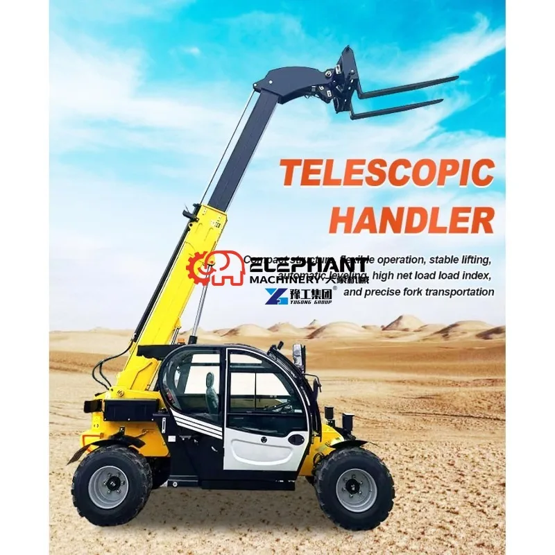 Telescopic Handler Forklift with 3.5 Ton Capacity for Jobsite Loading, Warehouse Stacking, and Agricultural Material Transfer