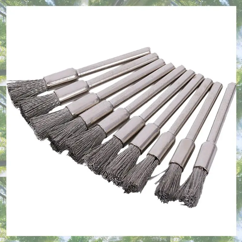 

Premium-40 Pc Stainless Steel 1/4 Inch (6Mm) Pen Wire Brush 532 With 1/8 Inch (3Mm) Shank For Dremel And Compatible Rotary Tool