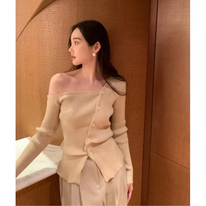 

Осенне-зимний дизайн, длинный вязаный топ све, женский утягивающий модный повседневный вязаный свитер, цельный китайский источник