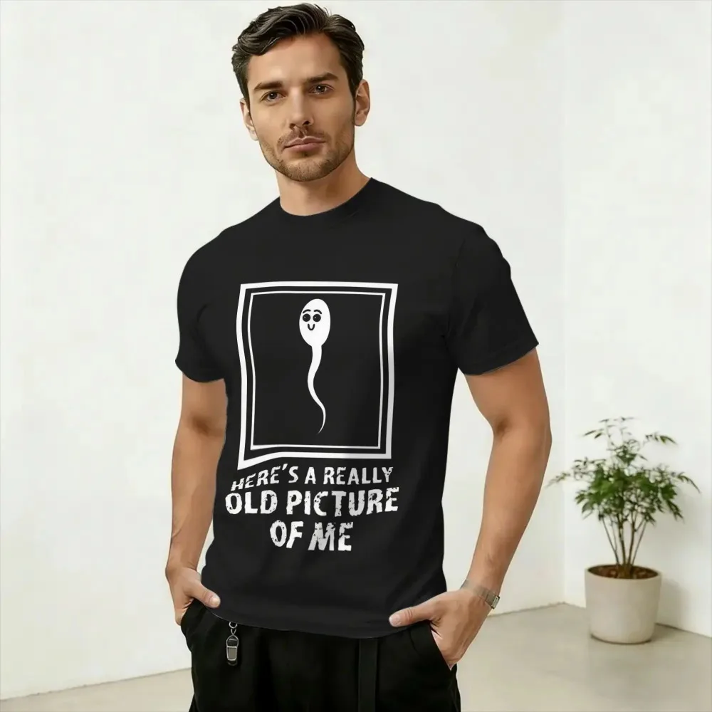 Here's A Really Old Picture of Me T Shirt Men's Pure Cotton Funny T-Shirt Round Neck Tee Shirt Short Sleeve Clothes Summer