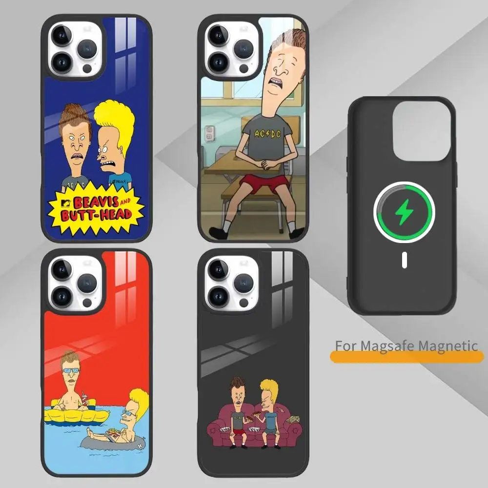 

Cartoon B-Beavis And Butt-Head Phone Case For IPhone 17,16,15,14,13,Pro,Max,Plus,Magnetic For Magsafe Wireless Charging
