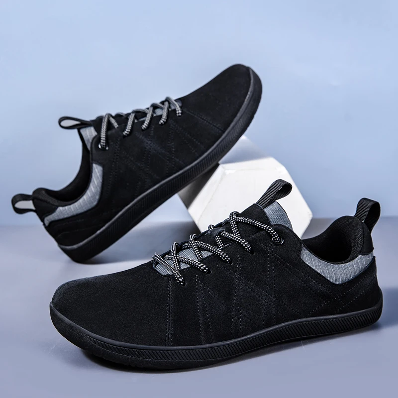 2026 New Men's Wide Barefoot Canvas Sneaker Fashion Flats Soft Zero Drop Sole Wider Toe Light Weight Fashion Sneakes Big Size