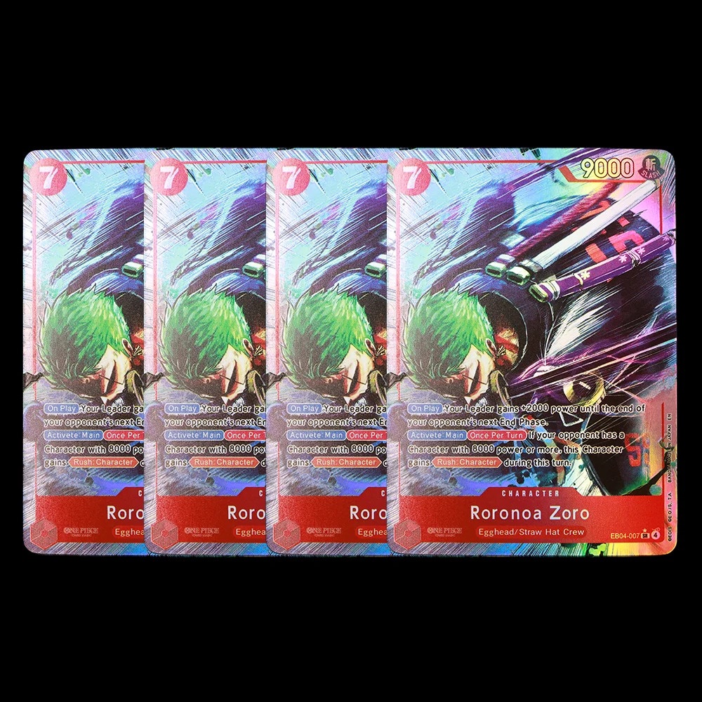 EB04-007 Zoro SR DIY One Piece TCG OPCG English EB04 7 Cost Red Zoro Textured Foil Card Anime Collectible Card