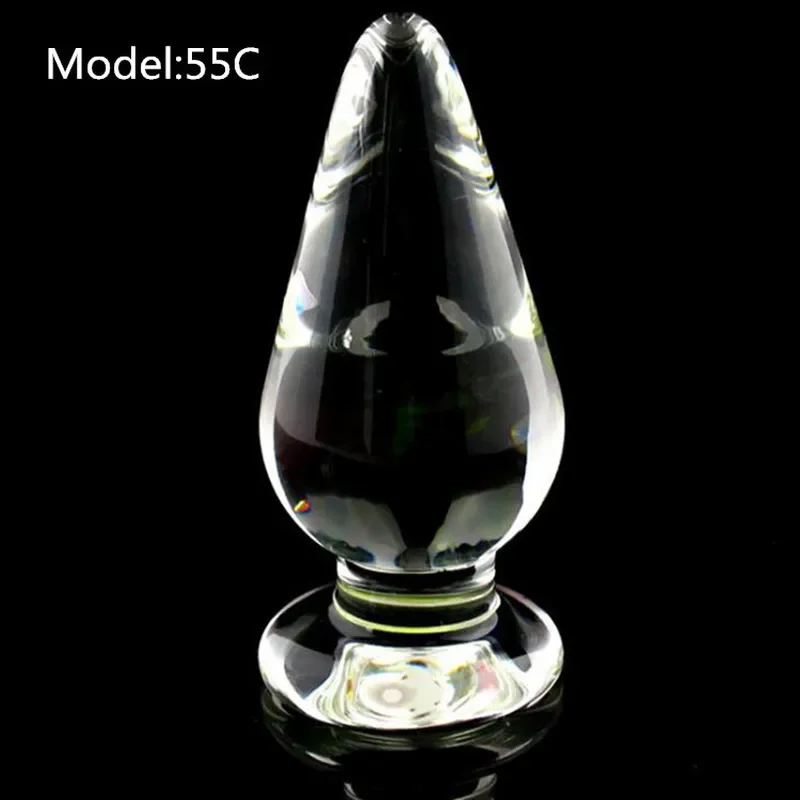 Glass Anal Plug Large Size 5.5 Cm In Diameter Anal Plug Anal Stimulation Massage Adult Orgasm Masturbation Products for Couple.