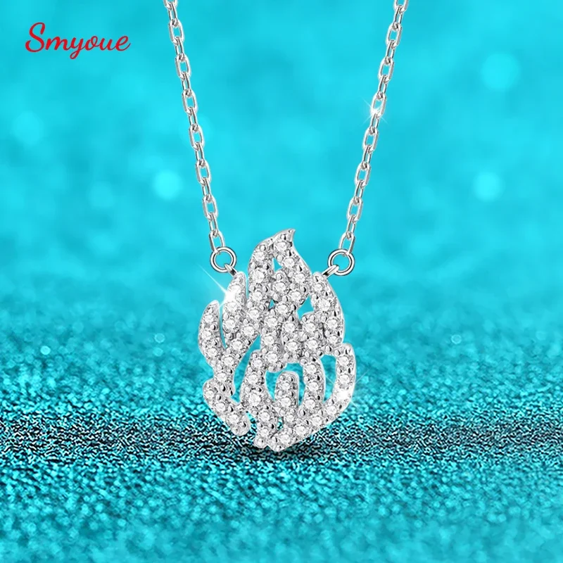 

Smyoue Original 100% Full Moissanite Pendant Necklace for Women Bride Luxury Quality Jewelry 925 Sterling Silver Chain Wholesale