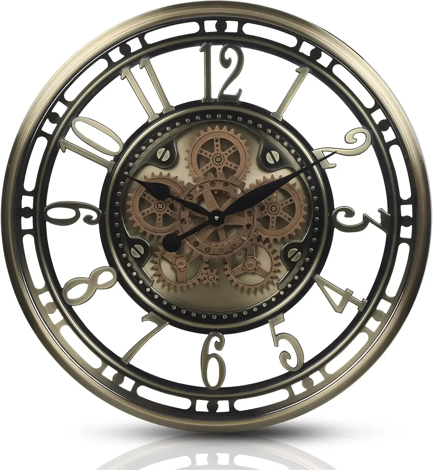 

Large Moving Gear Wall Clock for Living Room Decor, Modern Farmhouse Silent Wall Clock for Farmhouse Wall Decor