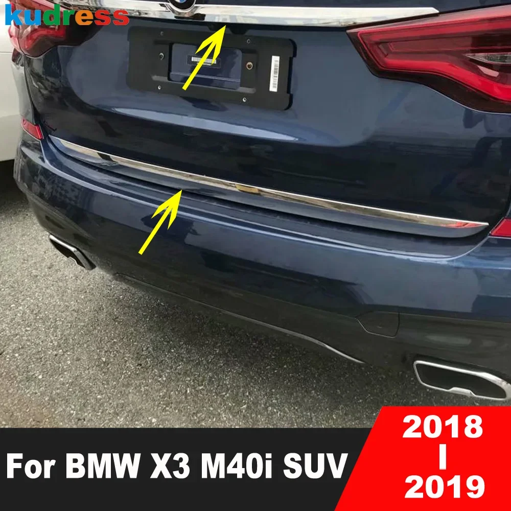 

Для BMW X3 M40i SUV 2018 2019, хромированная задняя крышка багажника, накладка на заднюю дверь, молдинг задней двери, декоративная полоса, автомобильные аксессуары