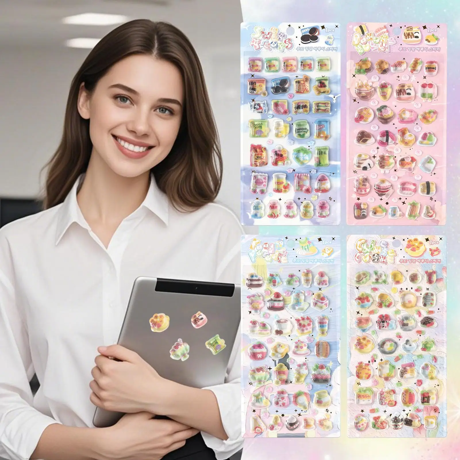 ملصقات ثلاثية الأبعاد لطيفة 4 أوراق ديكور PVC لاصق ملصقات ثلاثية الأبعاد لطيف للأطفال الأولاد طفل سجل القصاصات الفصول الدراسية المكافآت