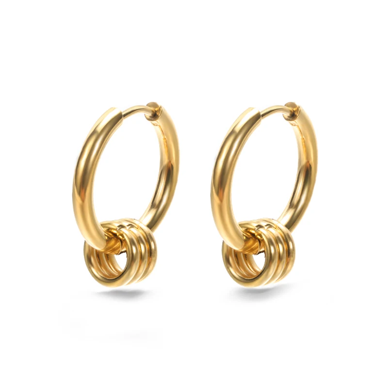 Klassische Creolen für Damen und Mädchen, Goldfarben, klobige Edelstahl-Ohrringe, 2026 Trend, neu im minimalistischen Ohrschmuck-Stil, Aretes