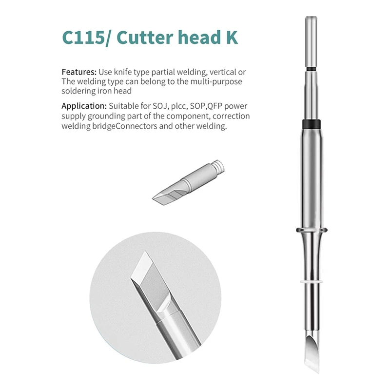 C115 I/IS/K Universal C115 Series การประสาน Iron Tip Replacement Rapid Warming การประสาน สถานีเชื่อมบัดกรีเคล็ดลับ