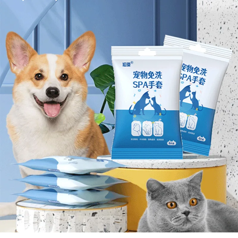 Pet no-rinse gloves safe and non-irritating bath cleaning wipes dry cleaning lickable cat dog deodorizing care special wet wipes