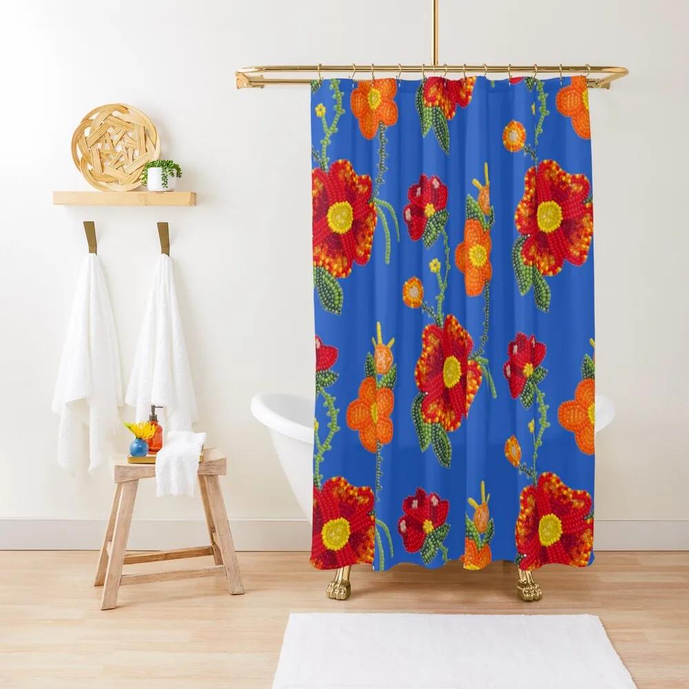 

Fire Blooming cerulean blue Shower Curtain Modern Showers For Bathroom Shower For Bathrooms Bathroom Shower Set Curtain