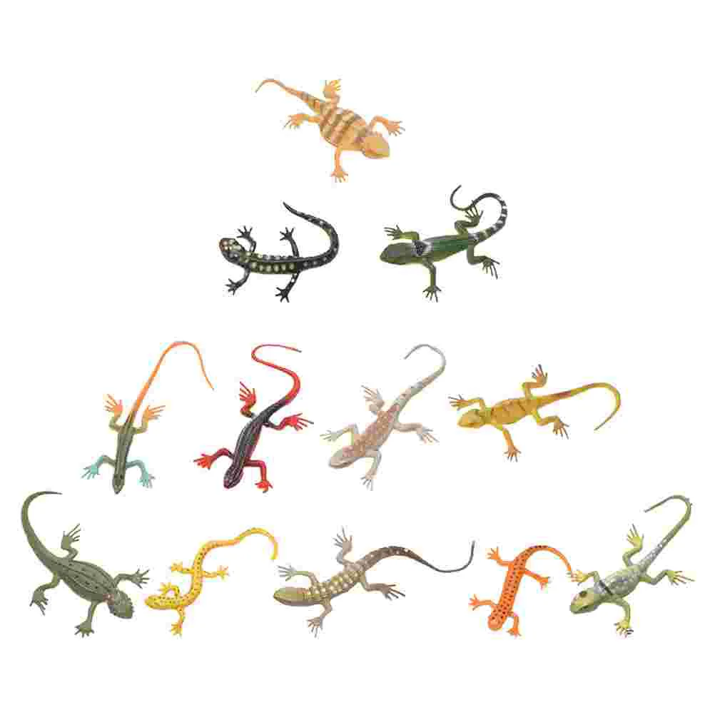 12 Pcs Scary Lizard Toys Artificial Plastic Gecko Models Animal Party Favors Halloween