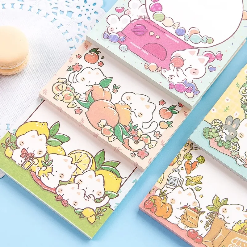 Korean version of cute cat large note pad cartoon tearable message pad note memo note paper 50 sheets