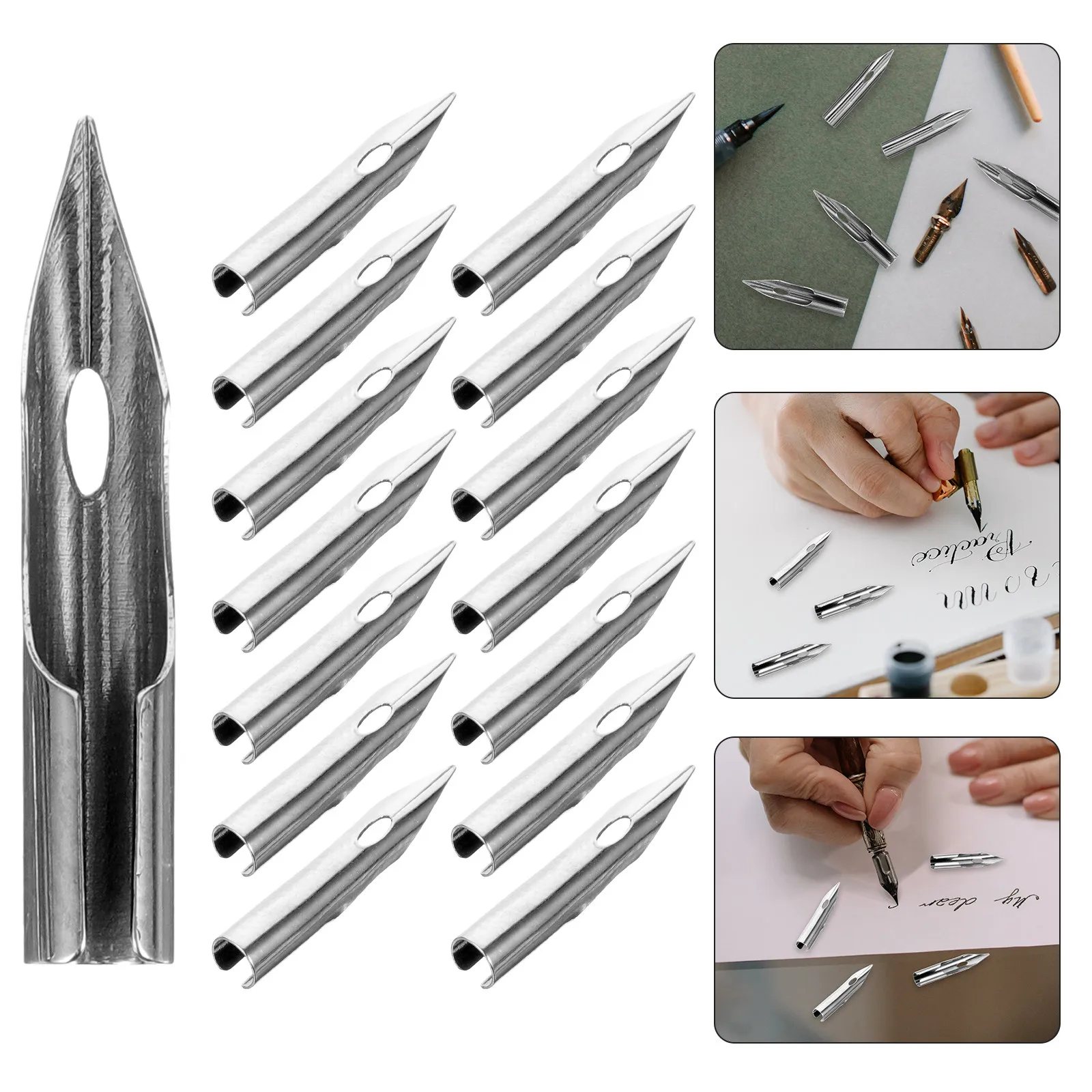 

30 Pcs Calligraphy Nibs Pen Replacement Tips for Fountain Fine Metal Markers Accessories
