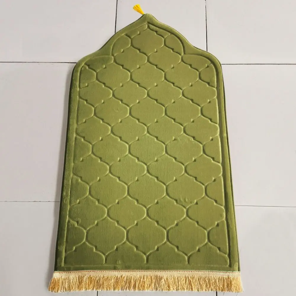Portable Flannel Prayer Mat Non-slip Irregular Worship Blanket Thickened Soft Prayer Rug