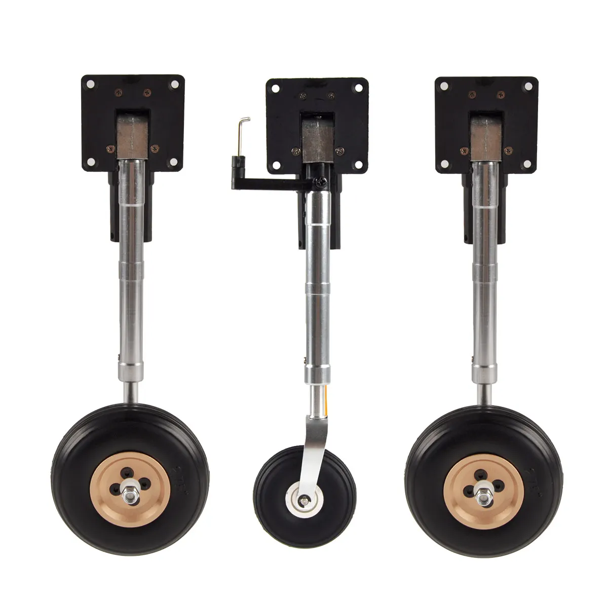 Nose/Main Servoless Electric Retractable Landing Gear Anti-vibration Landing Gear With Wheels 210mm for 4-6kg RC Plane