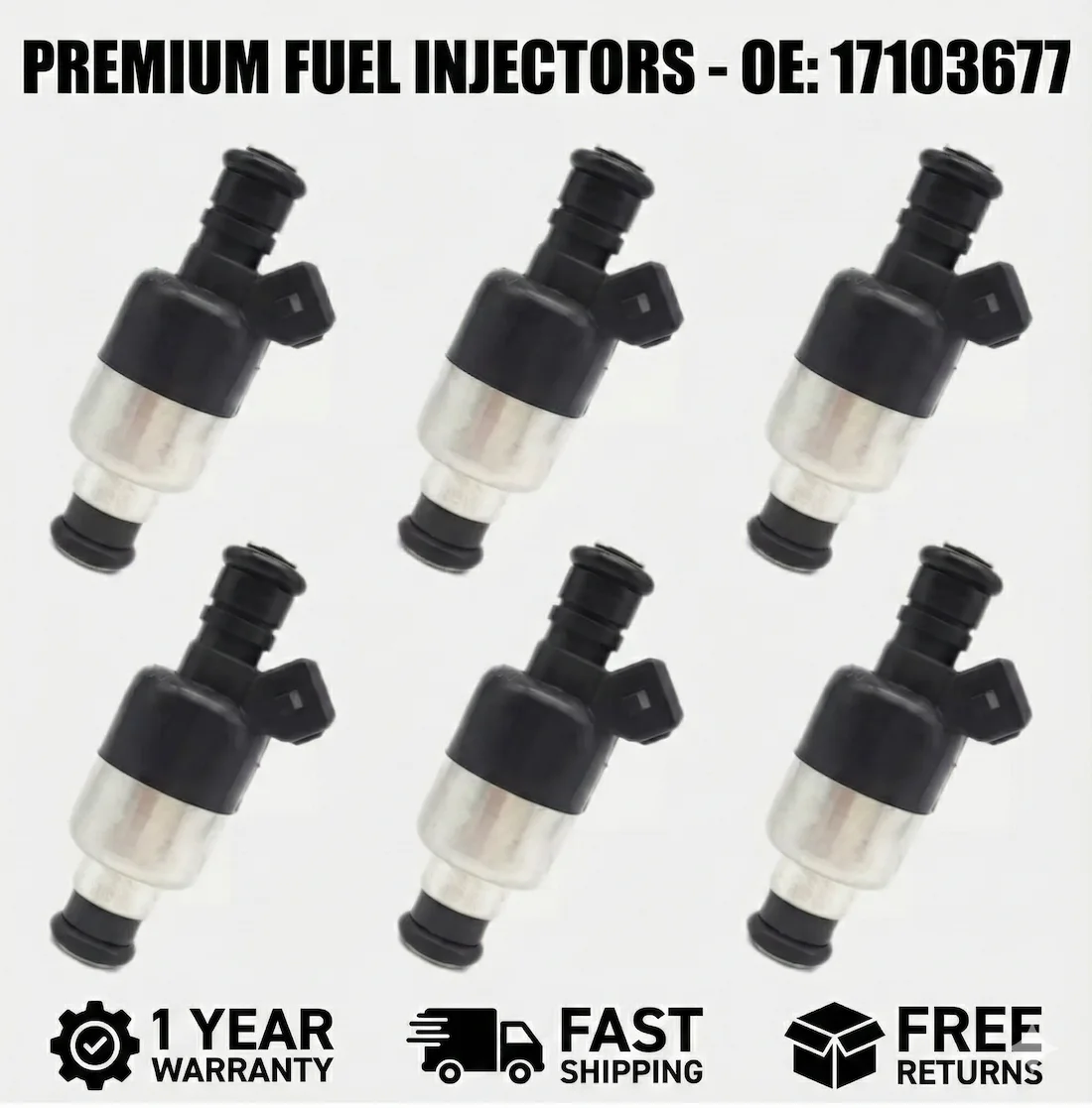 

6x Fuel Injectors 17089569 Fits 1985-1994 Chevy Camaro Firebird Lumina Buick Regal 3.1L 2.8L V6 Brand New 17084888 Kit