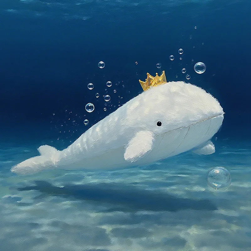 Balena blanca, juguete de peluche suave bajo el mar, corona, ballena, lindo Animal del océano, muñecos de peluche, regalos para niñas, decoración de cumpleaños para niños