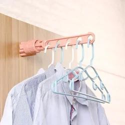 Folding Wall Mount Clothes Hanger Wall Mounted 5-Hole Hanger Punch-Free Bathroom Space Saving Clothes Hangers 5-Hole Drying Rack