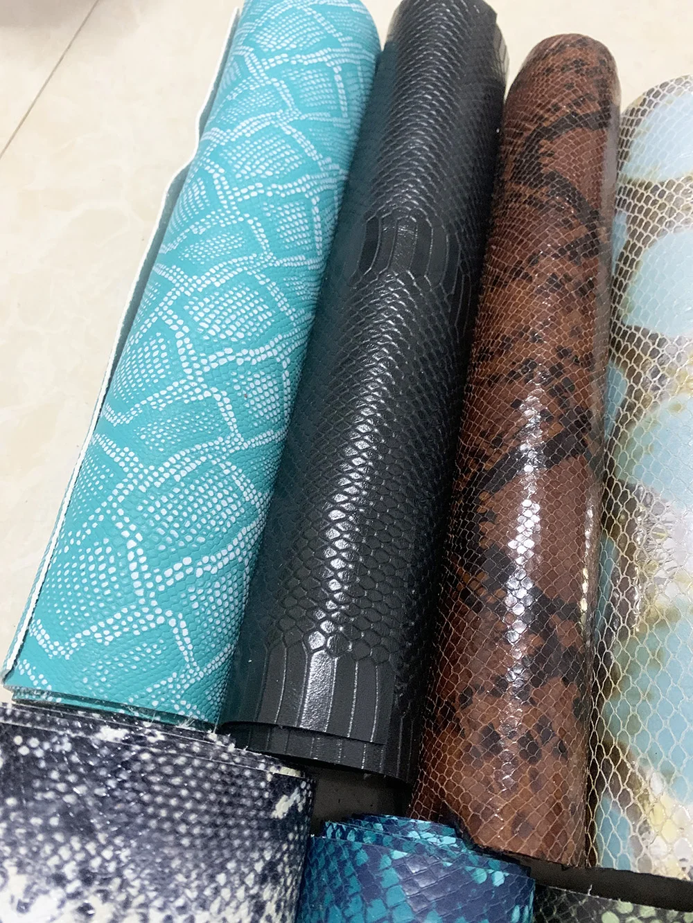 30x60cm Embossed python head leather Cowhide Embossed leather Handmade DIY leather Handmade leather Fabric Various colors