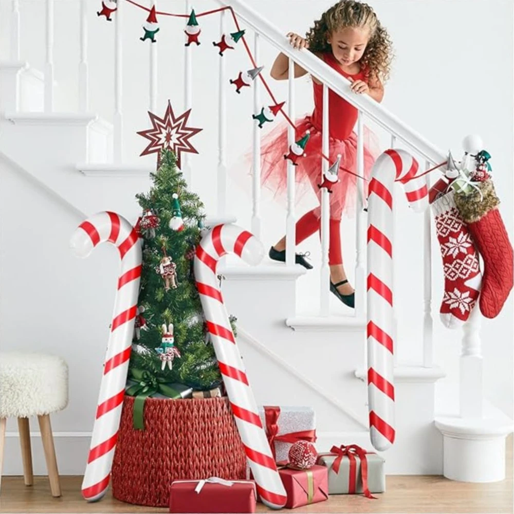 1-40 قطعة عيد الميلاد نفخ الحلوى قصب عيد الميلاد الزخرفية التضخم العكازات شريط نمط قابلة لإعادة الاستخدام عصي للمشي اللعب #3