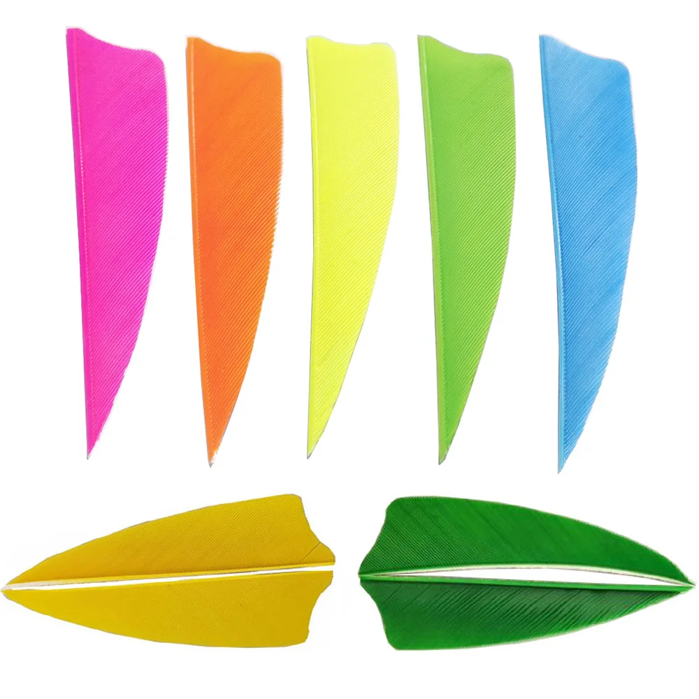 

50pcs 3 Inch Turkey Feather Left/Right Wing Shield Archery Fletches Vanes for Recurve Bow Hunting Carbon Arrow Shooting Target