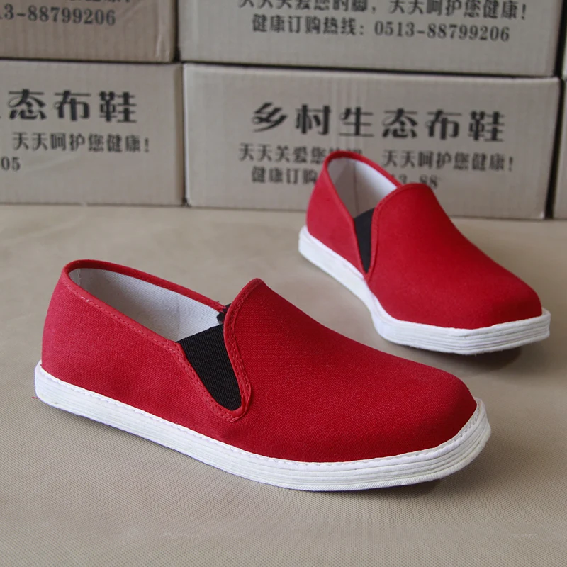 

Spring Autumn Layers Bottom Happy Chinese Wedding Shoes Red Traditional Fashion Men And Women Same Style Couple Cloth Shoes