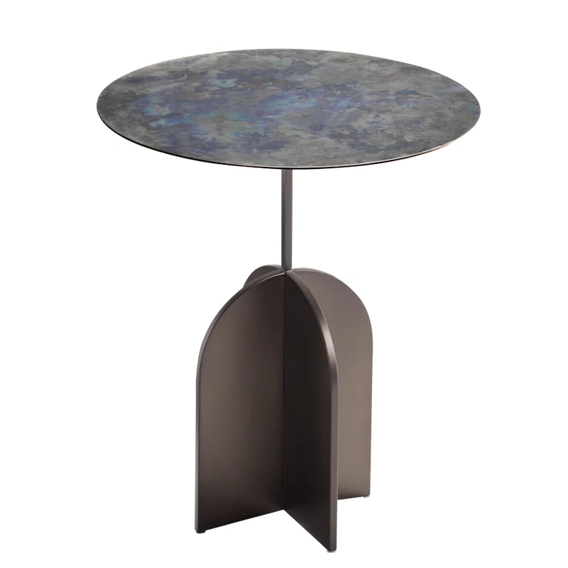 italian metal pallet side table antique round coffee table modern luxury living room villa furniture