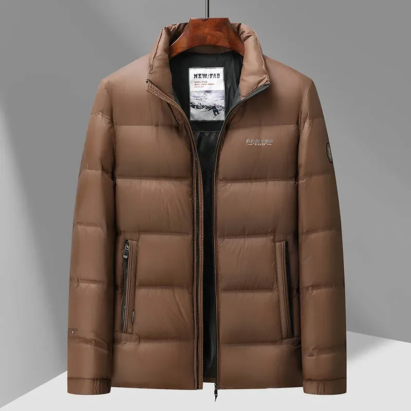 Chaqueta de plumón de pato acolchada para hombre, ropa de diseñador, Chaqueta corta y ligera, abrigos de invierno