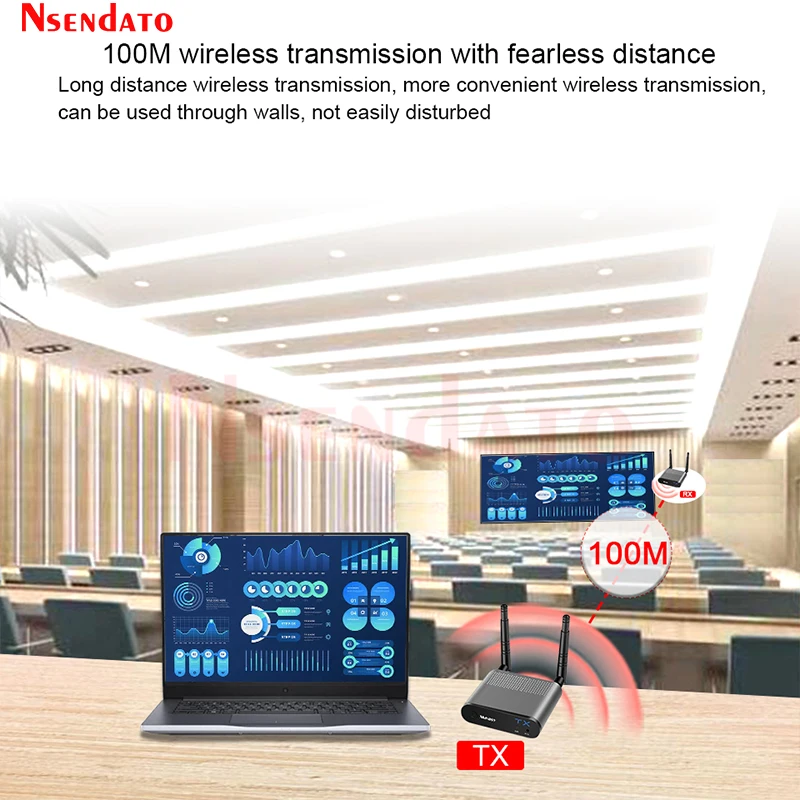 Measy Air Pro 2,4G 5,8G inalámbrico Wifi Compatible con HDMI extensor de Audio y vídeo HDMI transmisor receptor Kit con IR