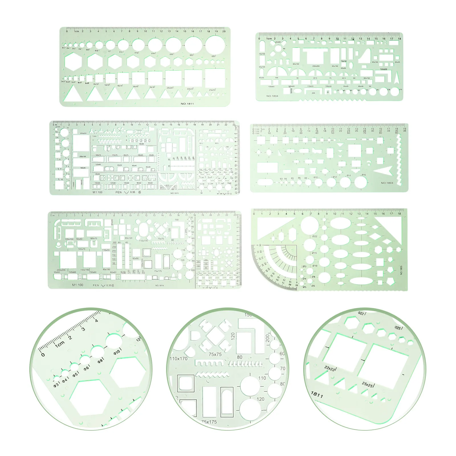 

Набор геометрических шаблонов для черчения, архитектурные принадлежности, премиальный пластиковый набор линеек для черчения, художественного дизайна, использования в школе и офисе