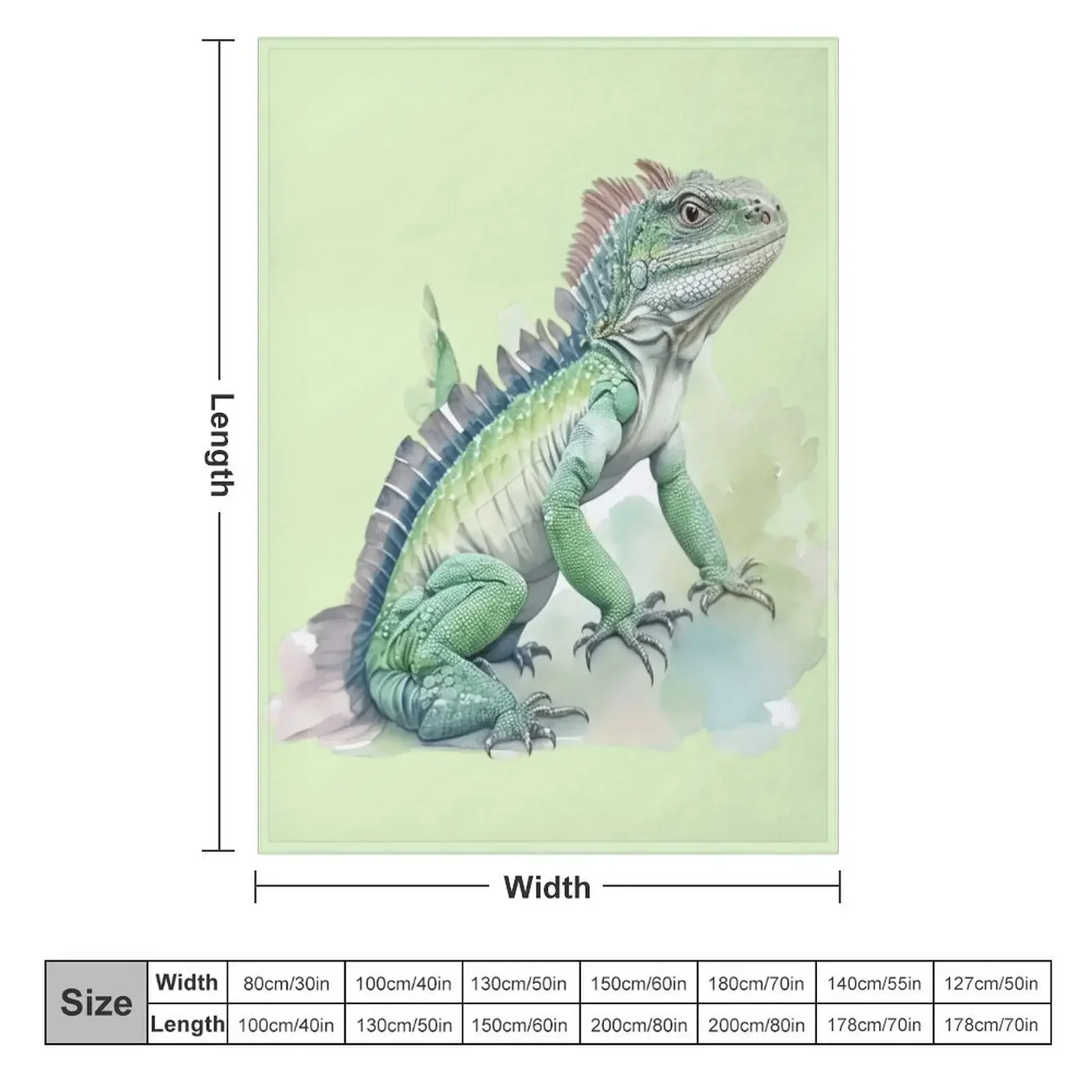 watercolor style, animal sticker Animals Series - cute iguana - pleasant iguana - animal wearing clothes Throw Blanket