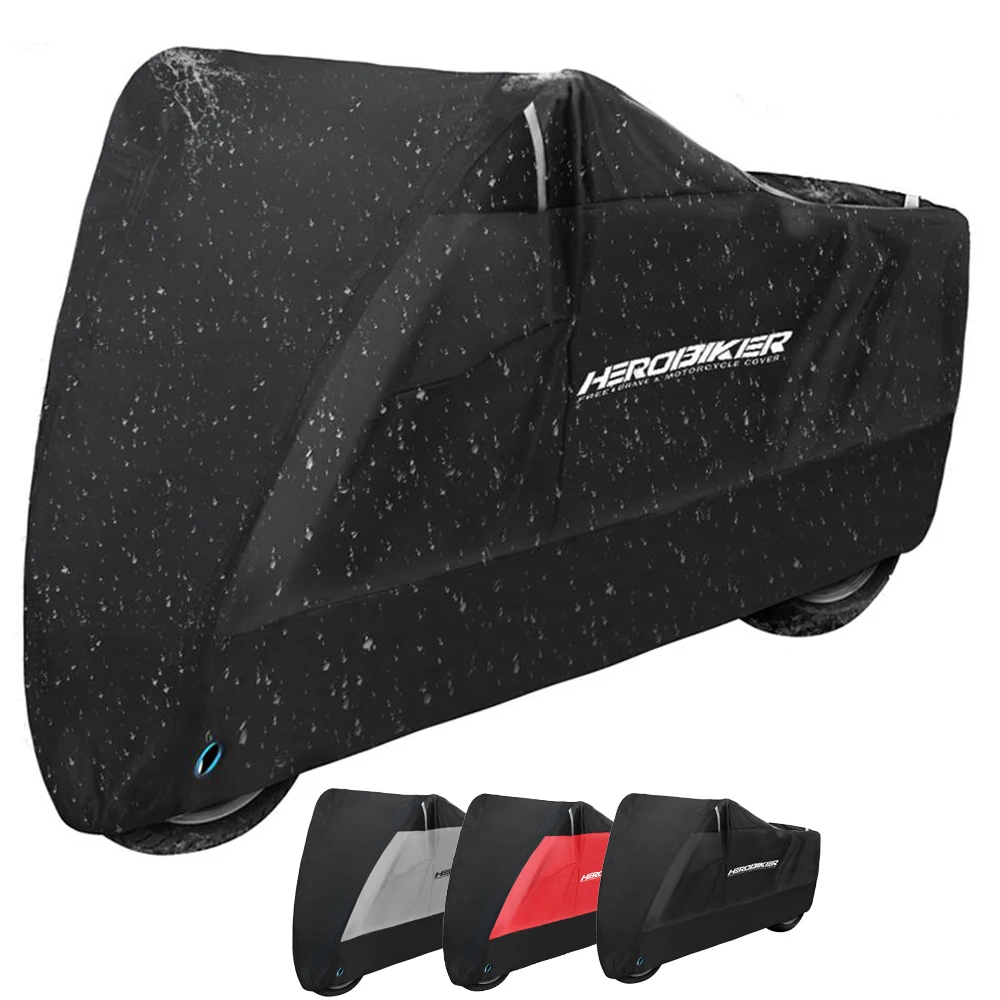 

Waterproof Biker Cover Motorcycle Cover Motorbike Moto Scooter Cover UV Protector Dustproof Motorcycle Raincoat M-4XL Black