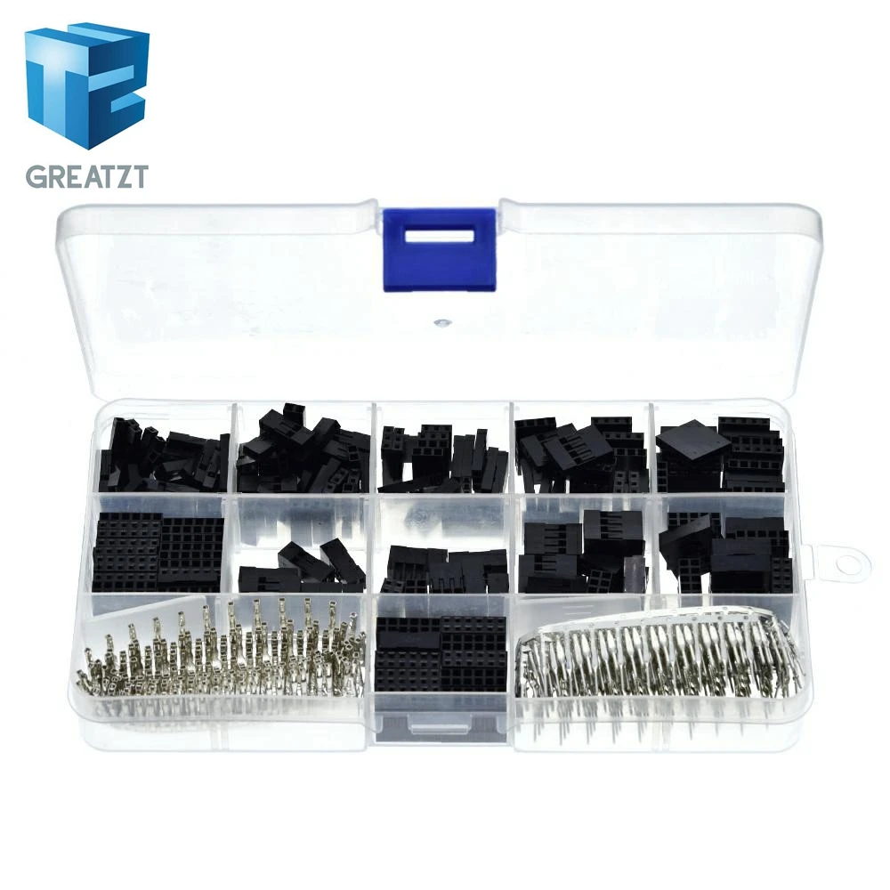 1BOX=620Pcs For Dupont line Connector 2.54mm For Dupont Cable Jumper Wire Pin Header Housing Kit Male Crimp Pin Female Pin 