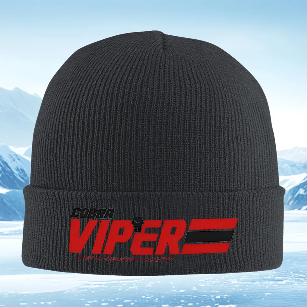 Cobra Viper red lettering,skull,stripes infantry Men Women Unisex Knitted Hat Beanie Pullover Cap Winter Thermal Warm Christmas