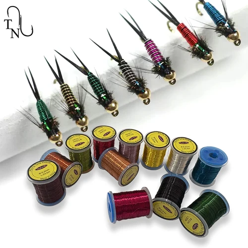 Imagen 2 del producto TN92 0,2 MM 23,5 M Pro cebo de pesca con mosca Material de atado alambre de cobre moscas señuelo atado hilos línea de pesca con mosca