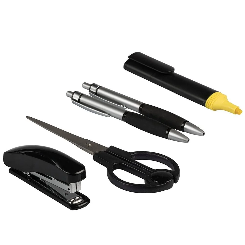 Set di forniture per organizer da tavolo Soluzione di archiviazione girevole trasparente Forniture per ufficio Accessorio da scrivania compatto Elimina gli ingranaggi