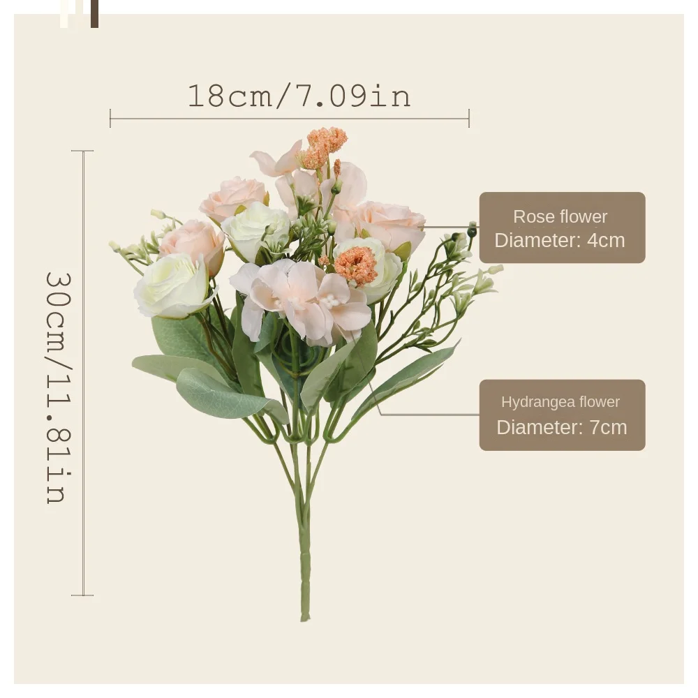 5 Fork Artificial Green Plant Flower Arrangement Tiffany Rose wedding home Decoration Wedding Layout Artificial Flower