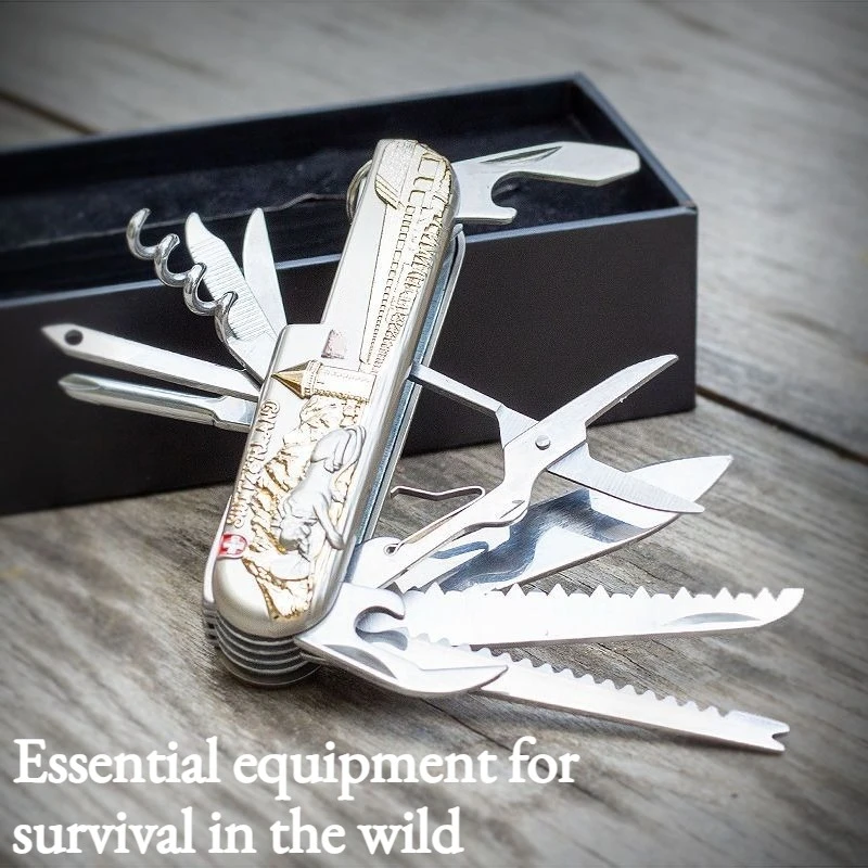 15-in-1 High-End Multi-functional Stainless Steel Combined Tools Portable Folding Universal Outdoor Emergency Survival Tools