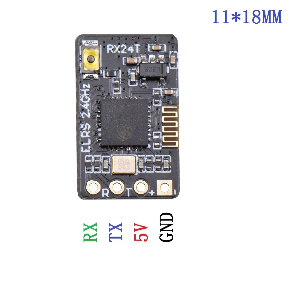 JHEMCU ExpressLRS RX24T 2.4G ELRS Radio Nano Long Range Receiver for FPV Racing Freestyle Long Range Drones DIY Parts LR4 LR5