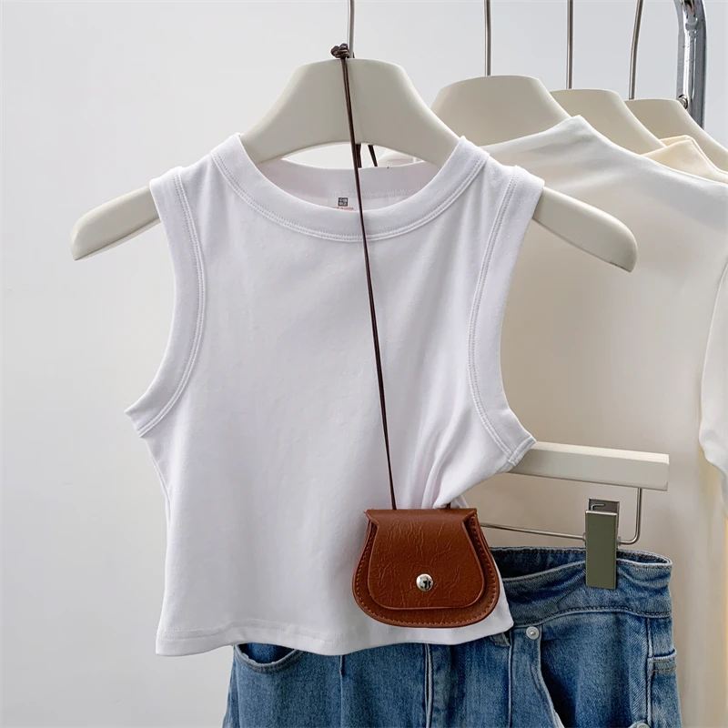 2026 Tank Top for Women Ribbed Down Sleeveless Blouse Solid Color Casual Women's Teens Trendy Basic Summer Tops image 3