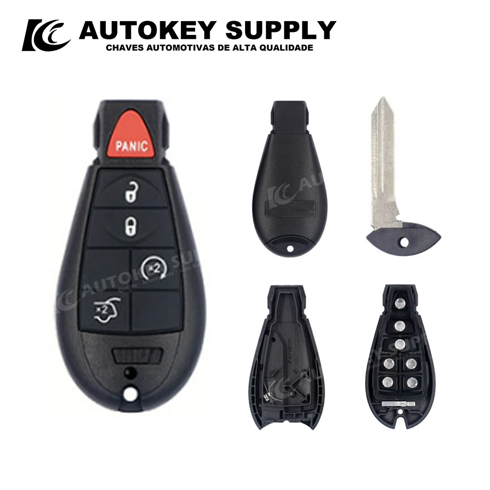 

Чехол для ключа смарт-карты Chrysler с 5 кнопками (с логотипом) Autokeysupply AKCRS175