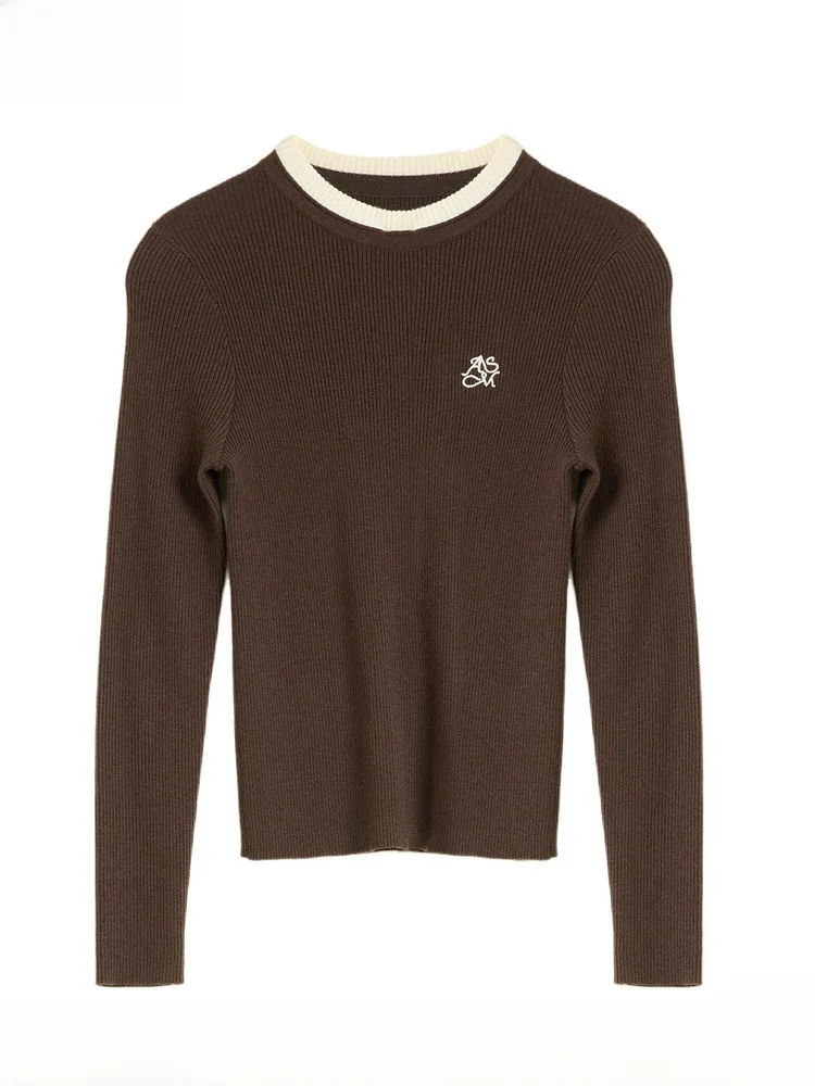 

Women's round Ne Sweater Letter Embroidery Faionable Casual Versatile Warm Comfortable Base Layer Winter New Arrival