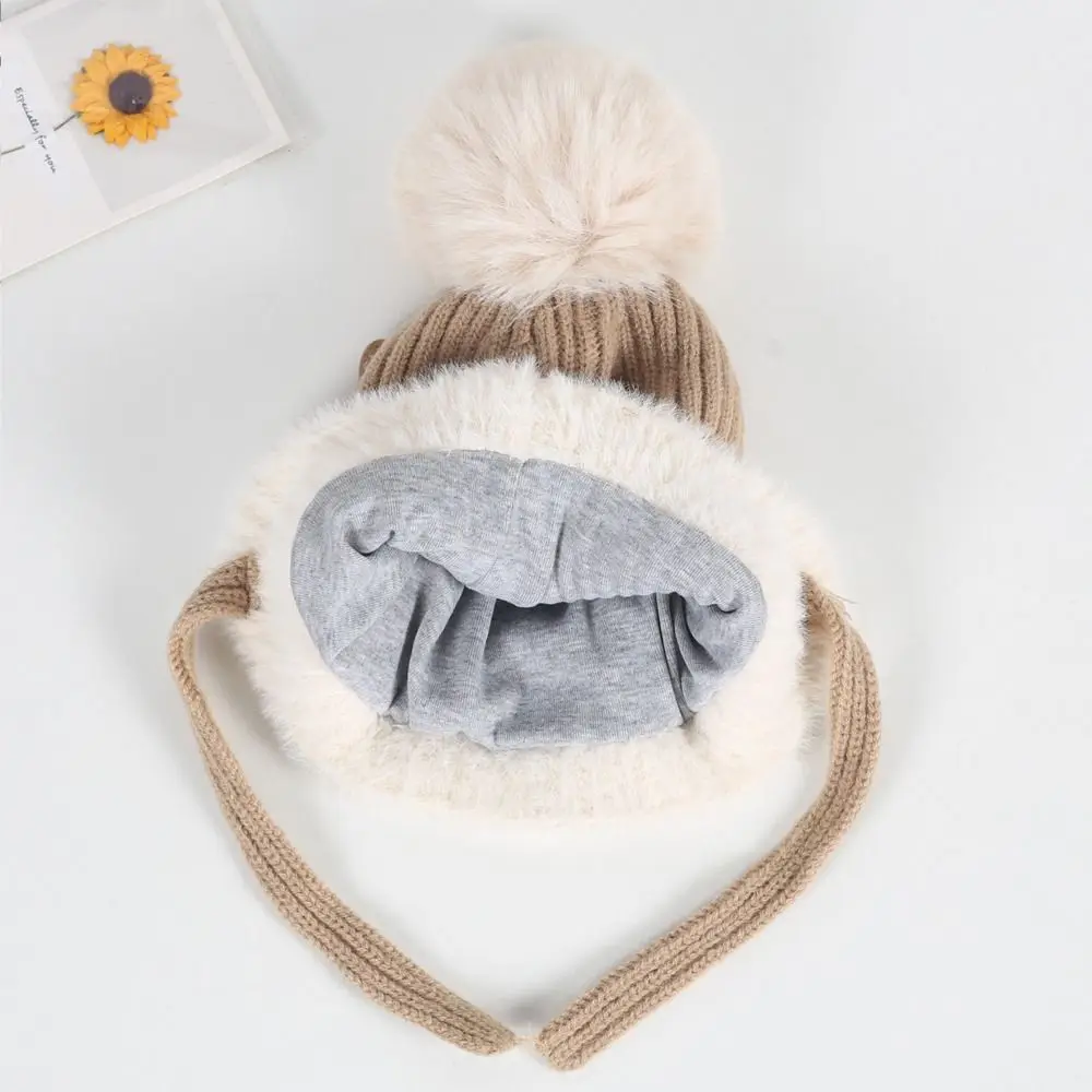 Fashion Cute Cartoon Knitted Hat Autumn Winter Warm Ear Protection Cap Outdoor Windproof EarFlaps Hat for Children